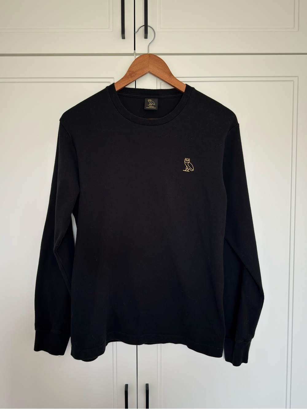 OVO Black Crewneck Sweatshirt with Gold Owl Logo